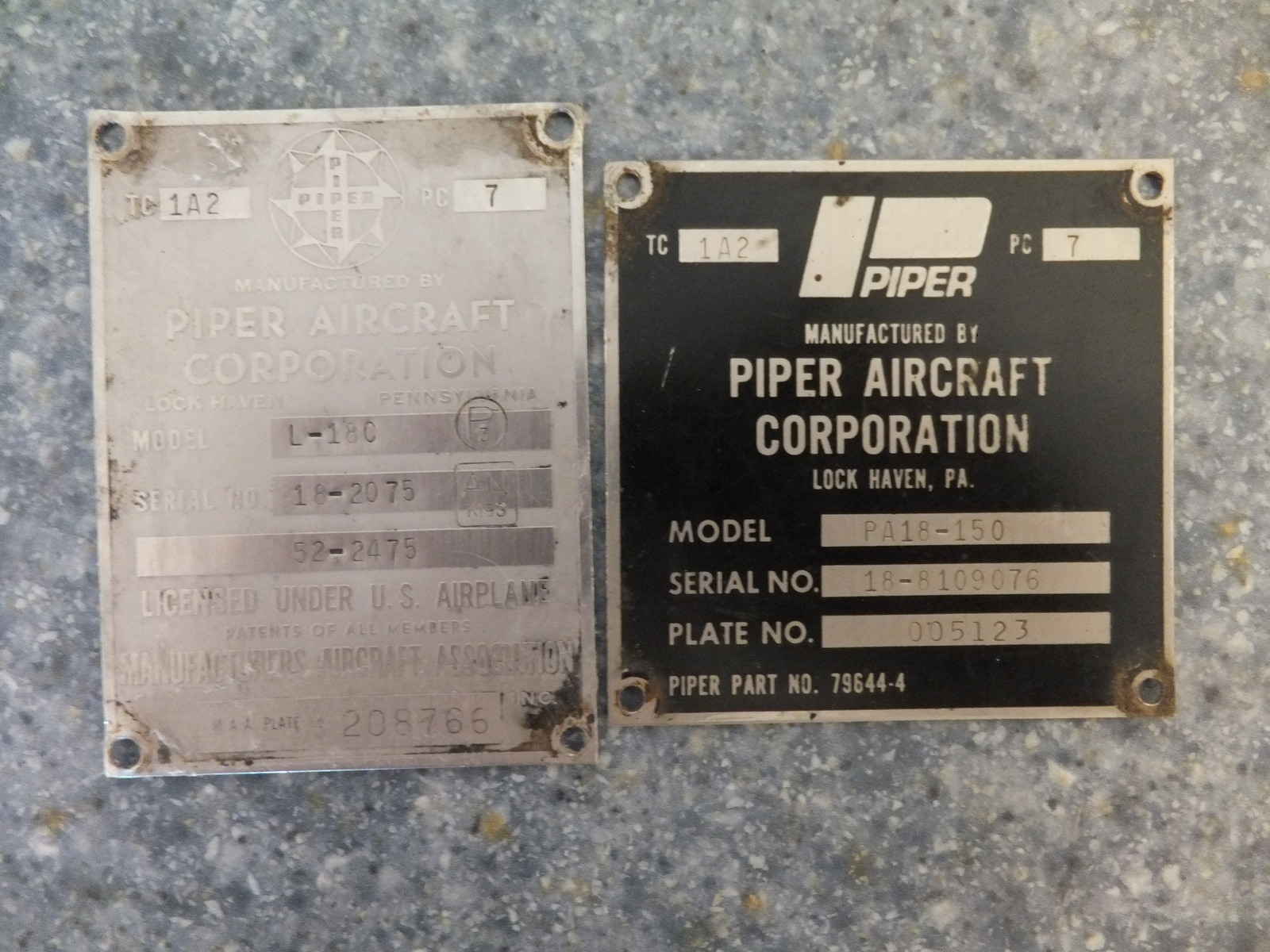 Piper J3 Cub Data Plate Lock Haven Wow!! One of Several Types Offered. 